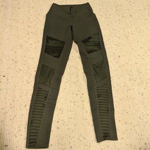 Green Alo Yoga Moto Pants